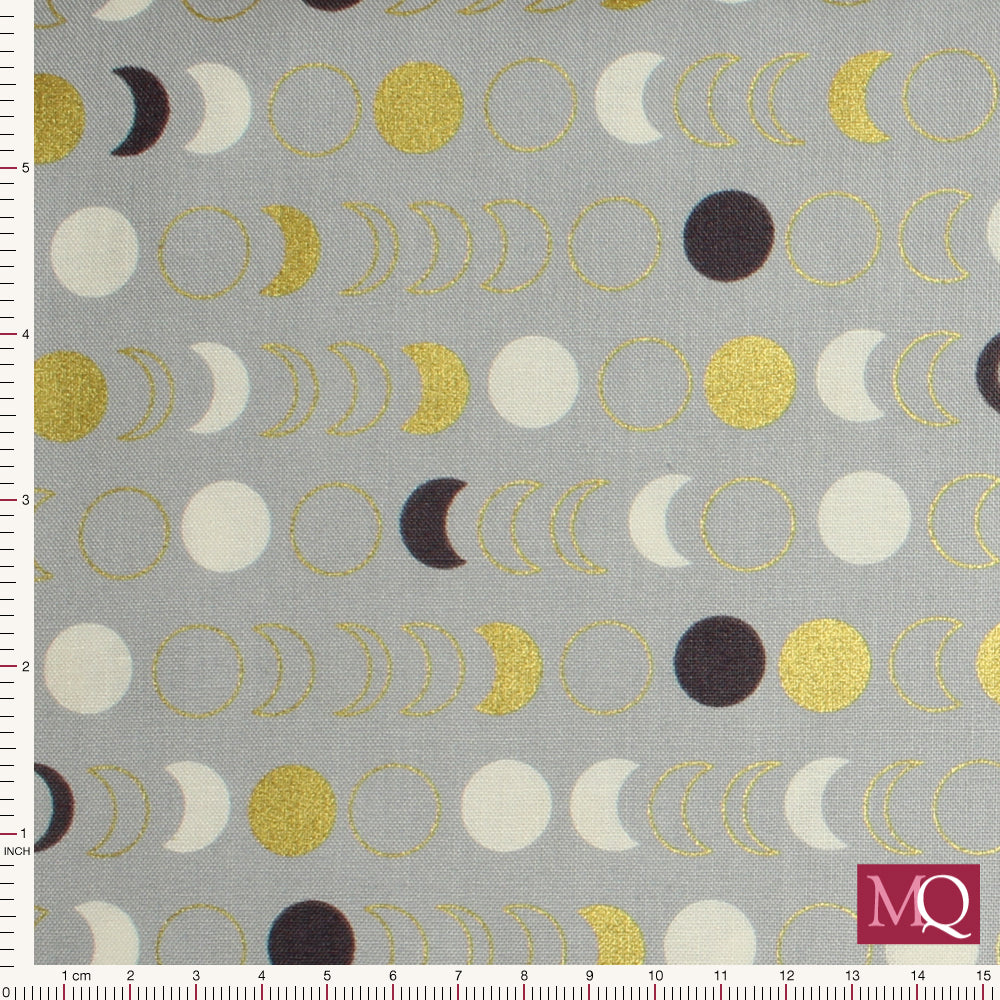 Orbit by Windham Fabrics - Moon Phases on Grey Remnant