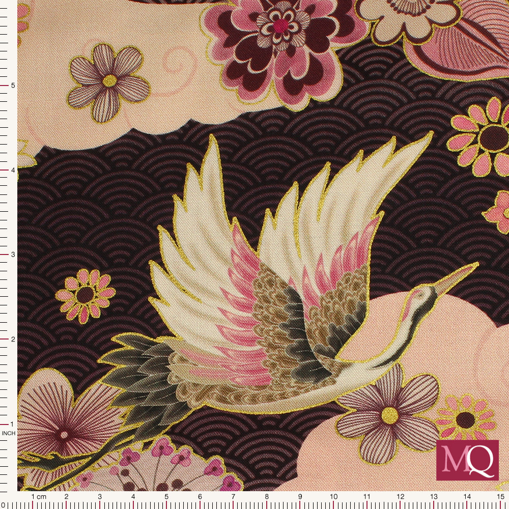 Imperial Collection - Graceful Crane from R Kaufman - Plum (Copy)