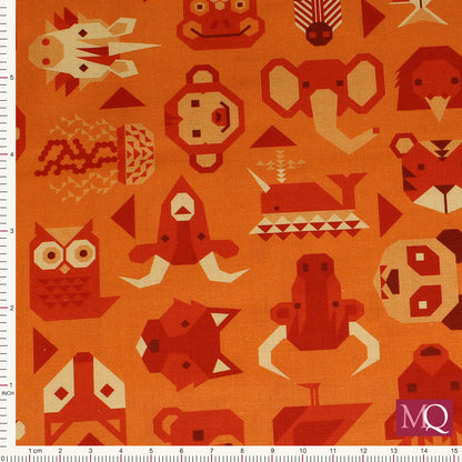 Animal Alphabet - Animals on Orange by Lewis and Irene