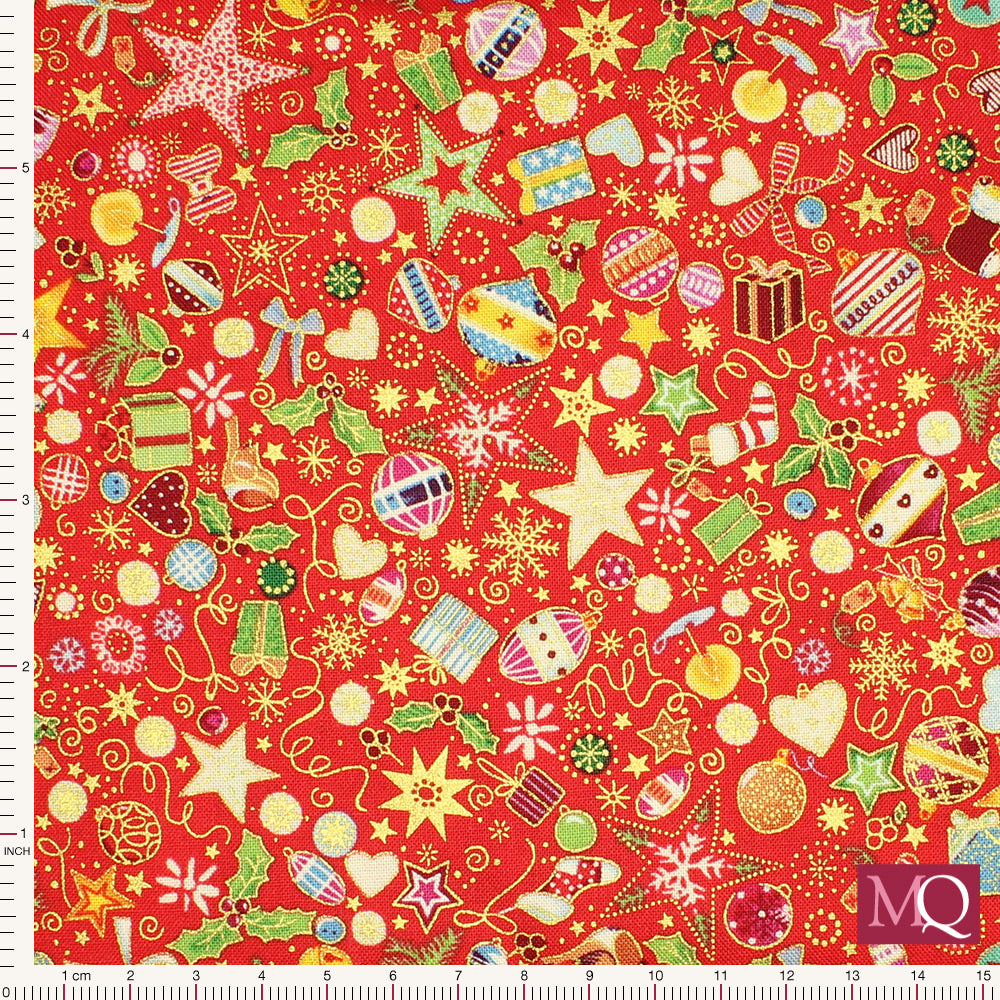 Jolly by Makower -Treasures Red 122/R