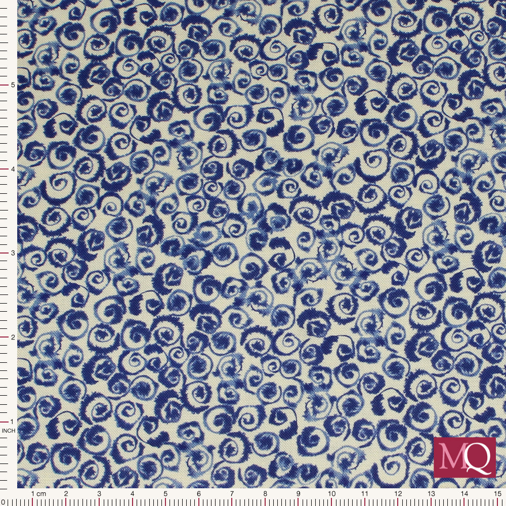 Porcelain and Sea Glass by Stuart Hillard for Lewis and Irene - Watery Swirls on Cream