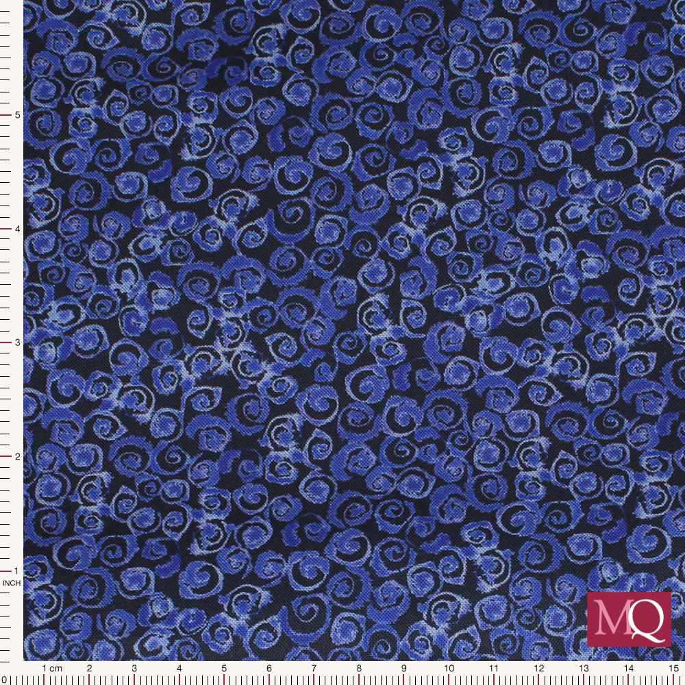 Porcelain and Sea Glass by Stuart Hillard for Lewis and Irene - Watery Swirls on Dark Blue