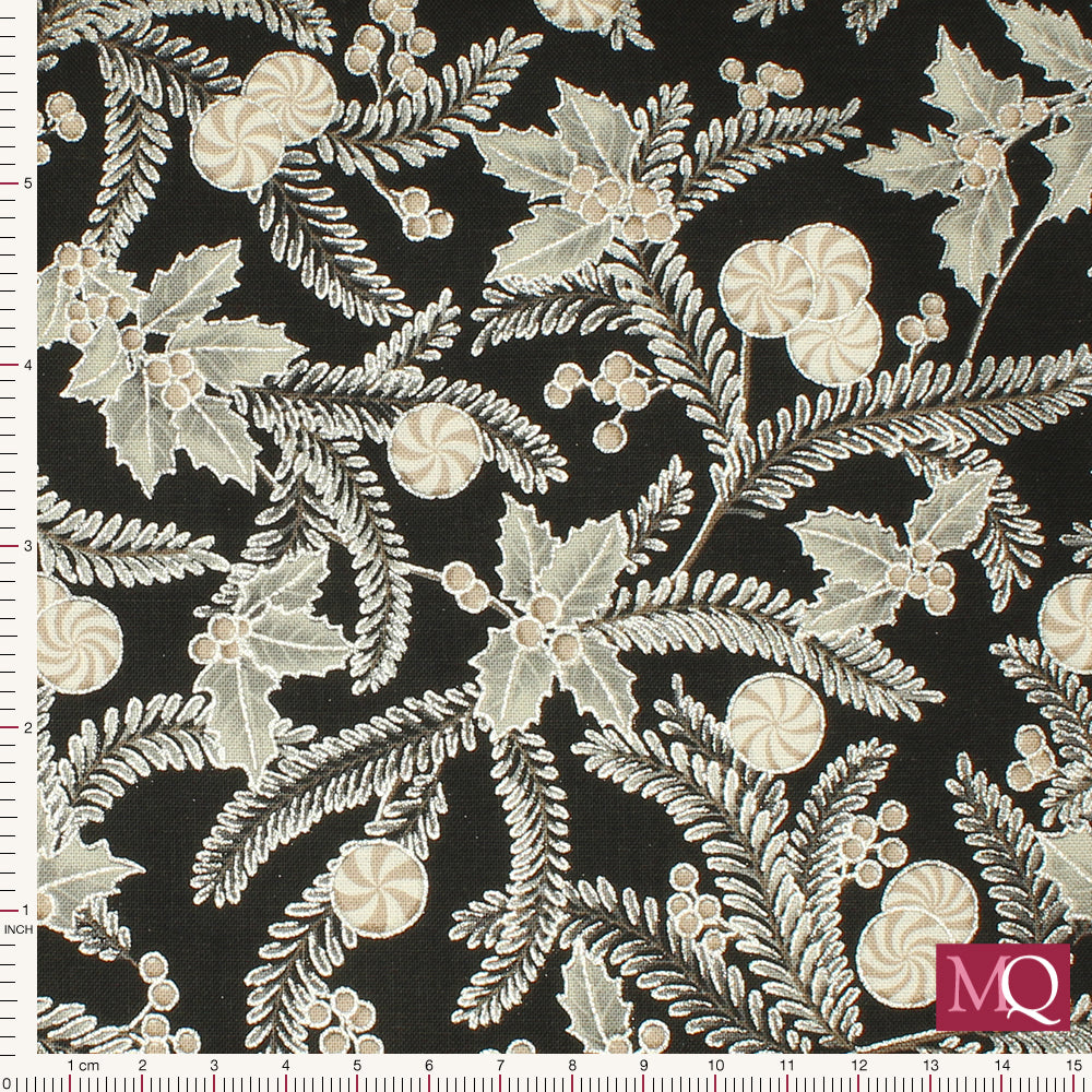 Holiday Flourish Peppermint Twist by Robert Kaufman fabrics - Shadow