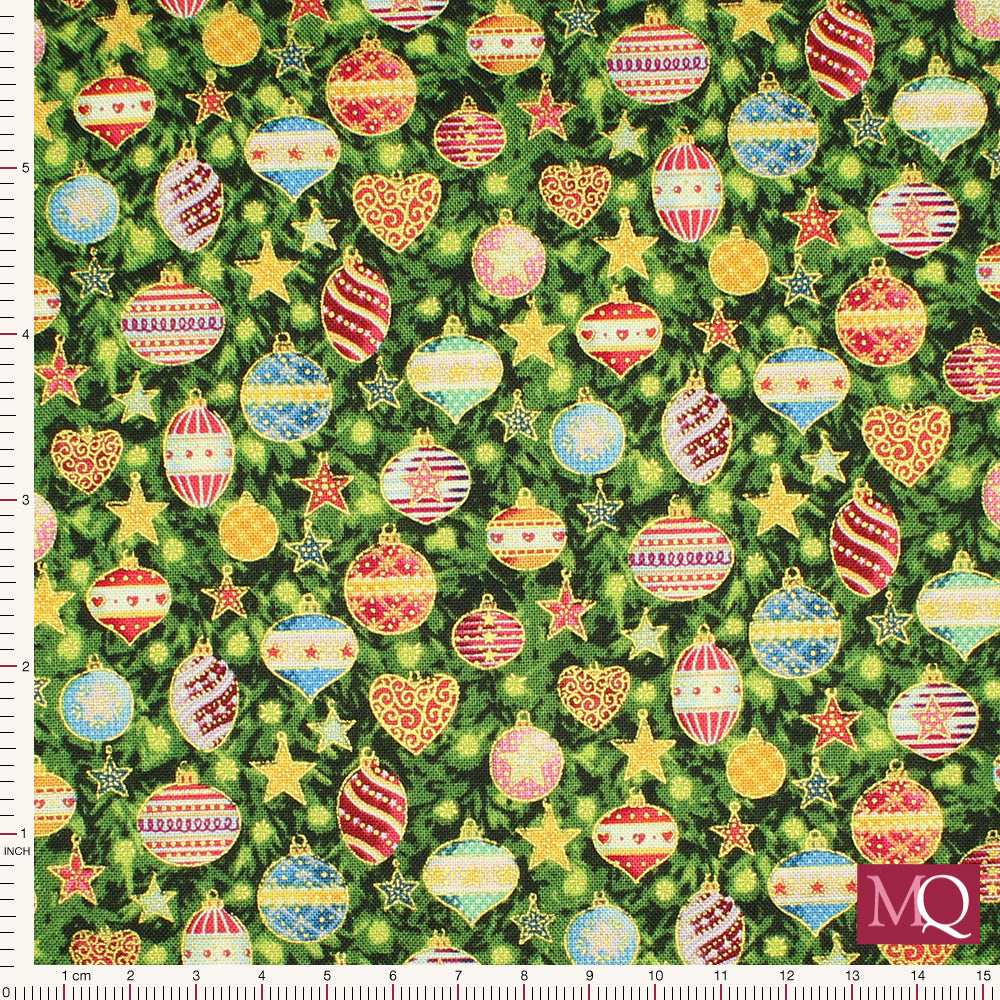 Jolly  Baubles by Makower -Green 124 1