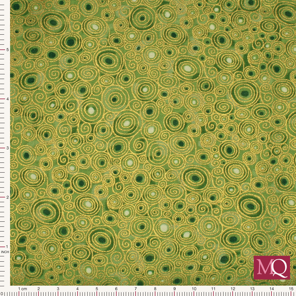 Golden Scroll  by Makower -Green