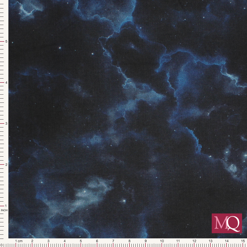 Earthly Delights  by Dan Morris for QT Fabrics  £1.60/10cm Blue Midnight Sky