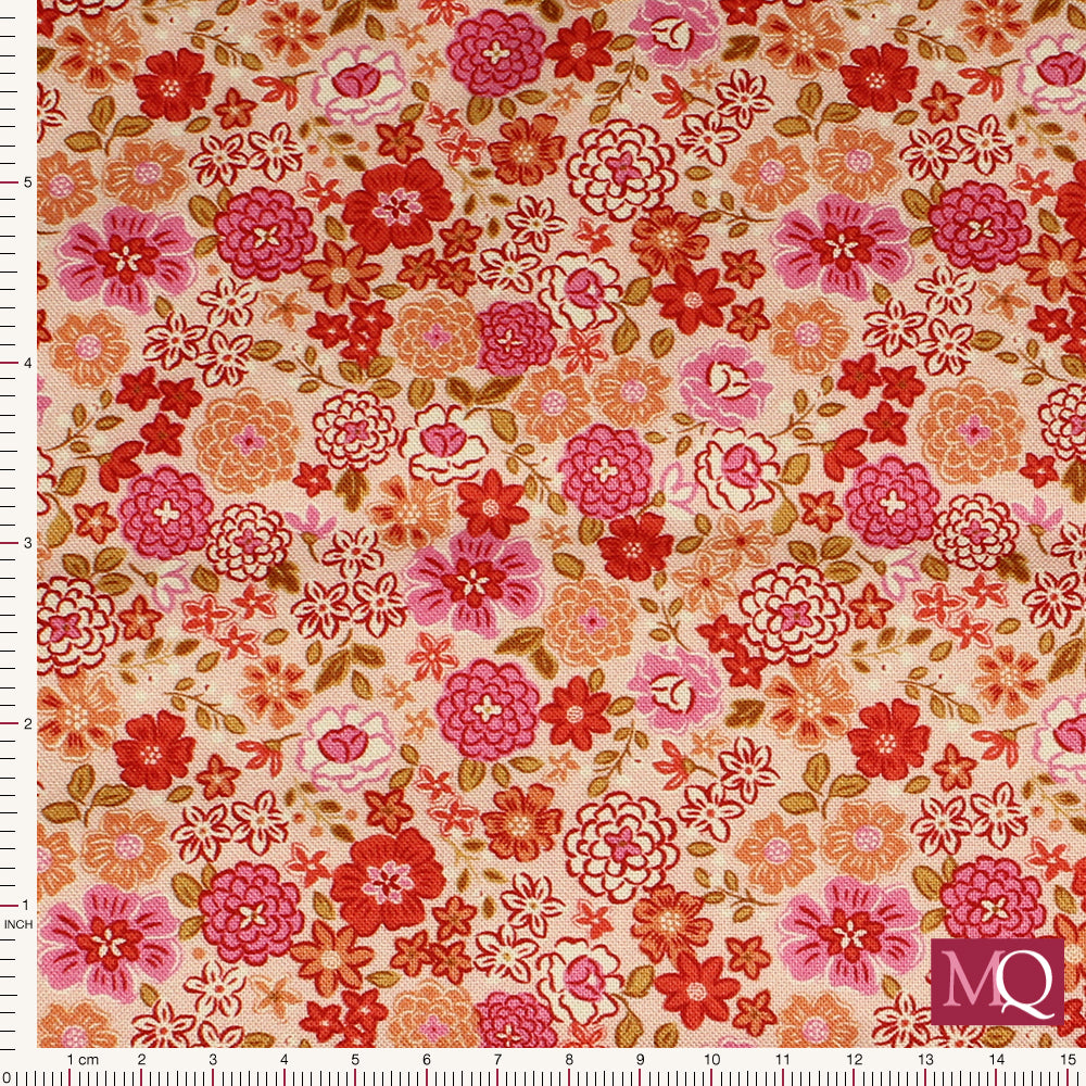 Boho Blooms by  Lewis and Irene - Pinks and Peaches