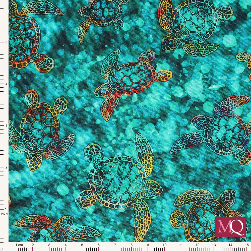 Oceana by QT Fabrics    SeaTurtles - £1.50/10cm