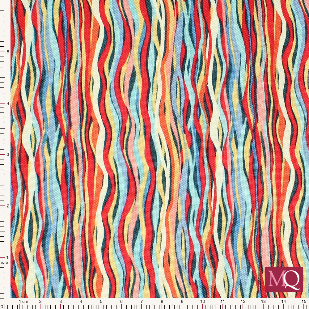 Deep Blue Sea by Makower -Wave Stripe