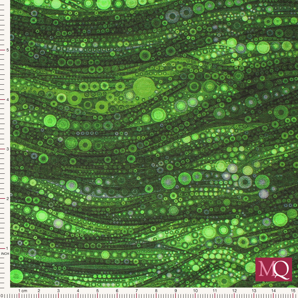 Gigi in the Garden Collection - Abstract Circles by Camelot Fabrics - Green 16240105-04