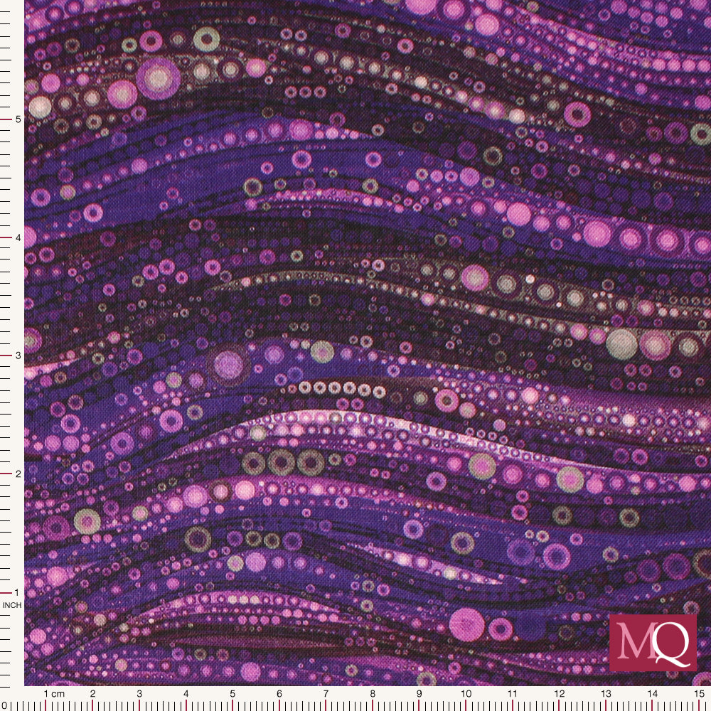 Gigi in the Garden Collection - Abstract Circles by Camelot Fabrics - Purple 16240105-02