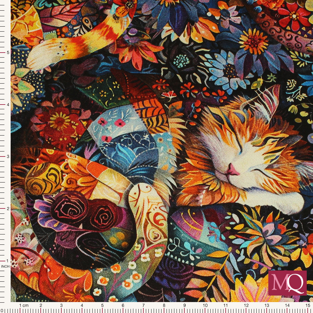 Calico Cat by Timeless Treasures - Calico Cat Floral
