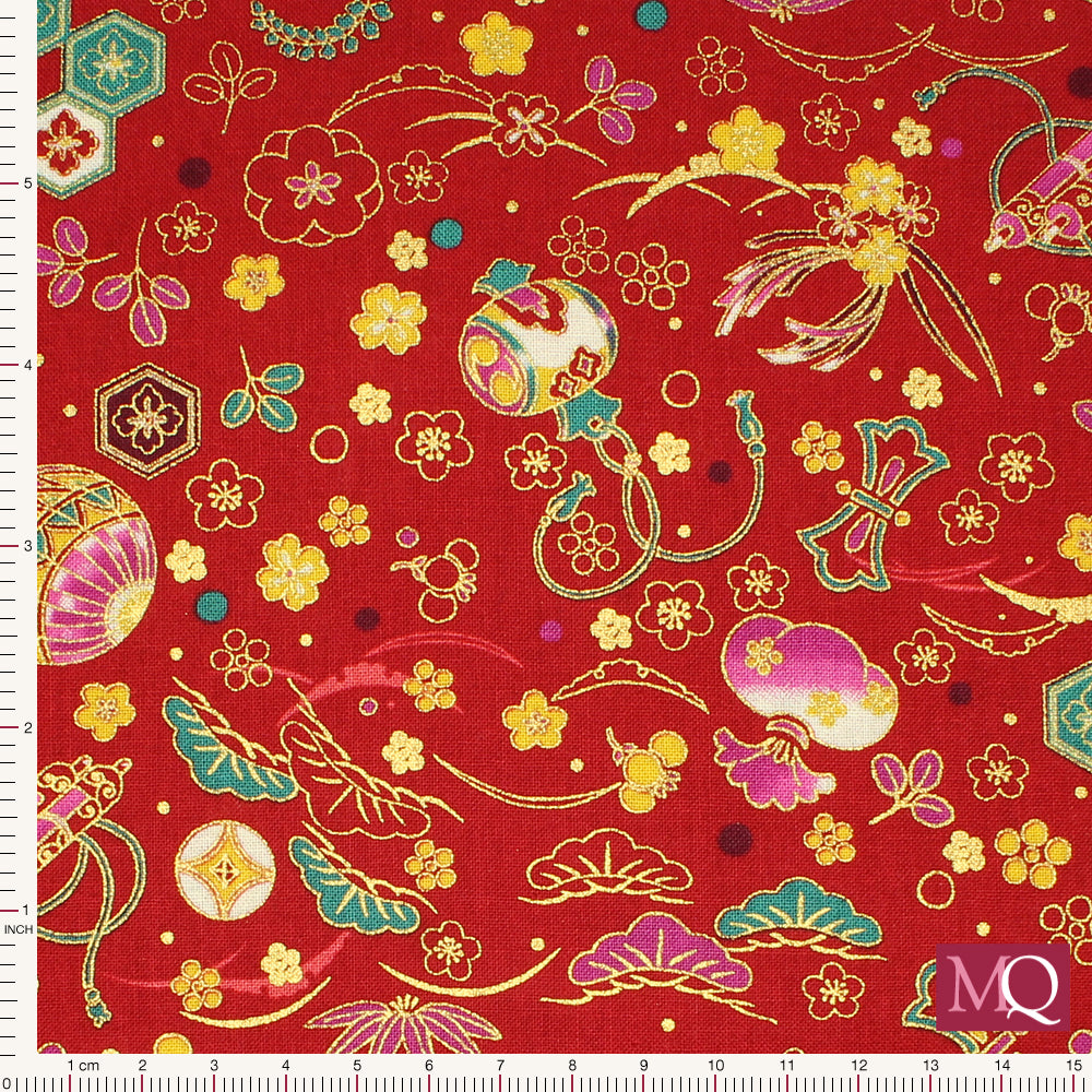 Edo by Nutex - 67110 4-Red/Gold /Metallic £1.50/10cm