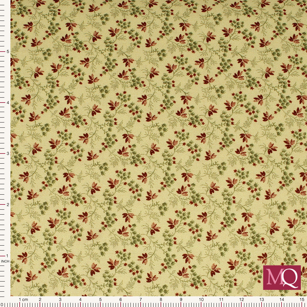 Pineberry Lane by Pam Buda for Marcus Fabrics - Berries and Greens (Cream)