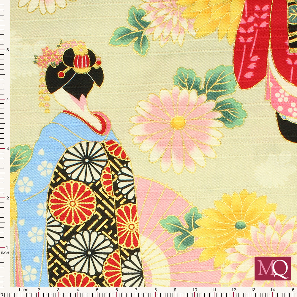 Geisha Satin by Nutex - 66740 1-Cream/Gold /Metallic £1.50/10cm