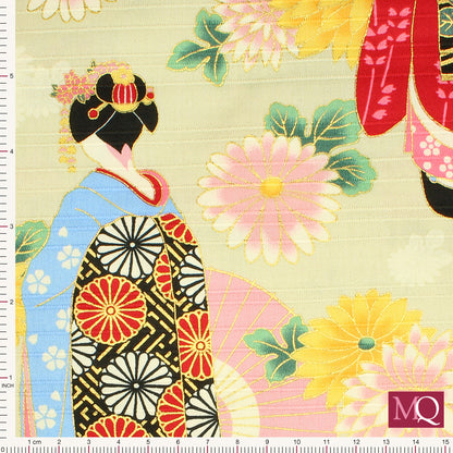 Geisha Satin by Nutex - 66740 1-Cream/Gold /Metallic £1.50/10cm
