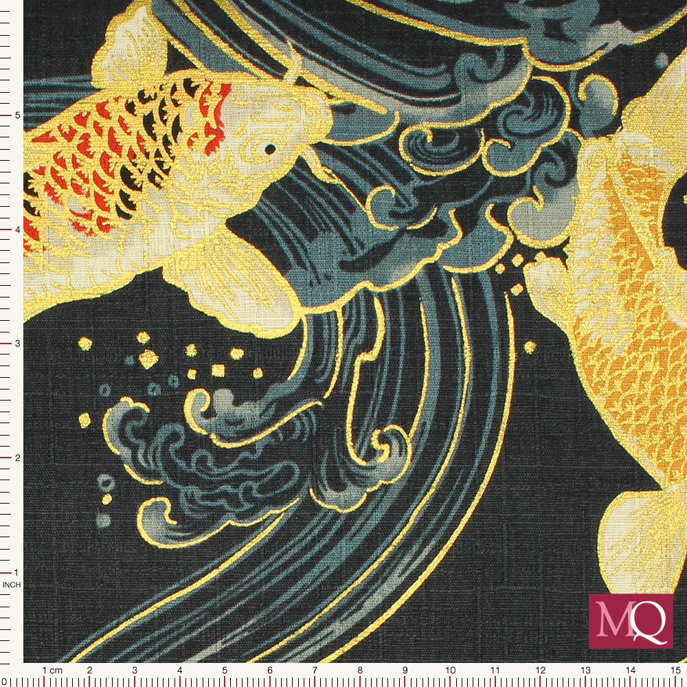 Abiko by Nutex - 66130 1-Blue/Gold /Metallic £1.50/10cm