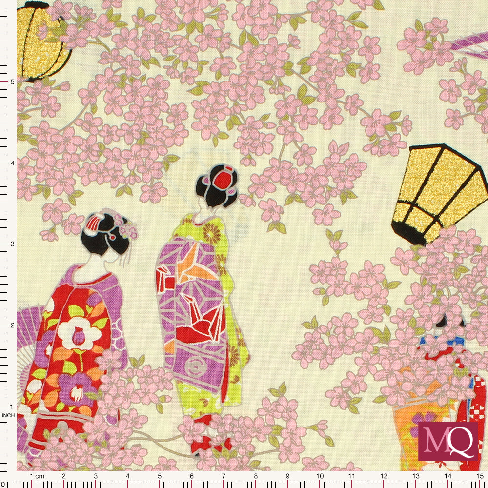 Geisha by Nutex - 66430 1-White/Gold /Metallic £1.50/10cm