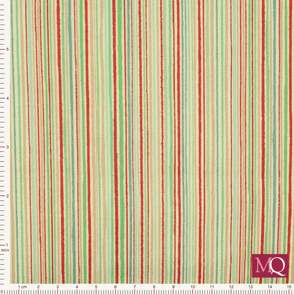 Country Christmas by Makower  Fine Stripe Cream