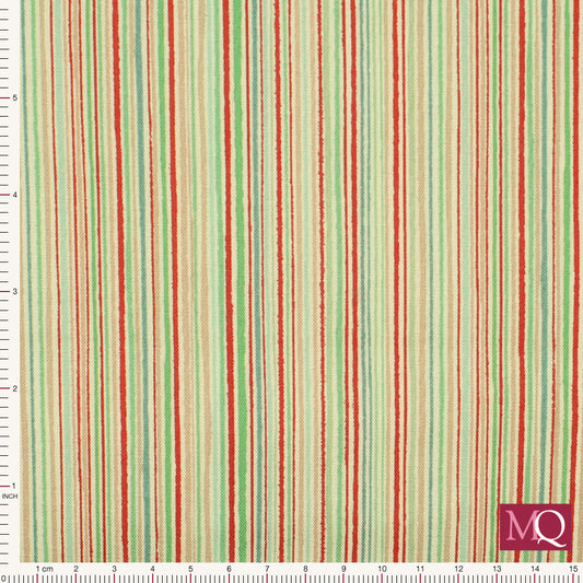 Country Christmas by Makower  Fine Stripe Cream