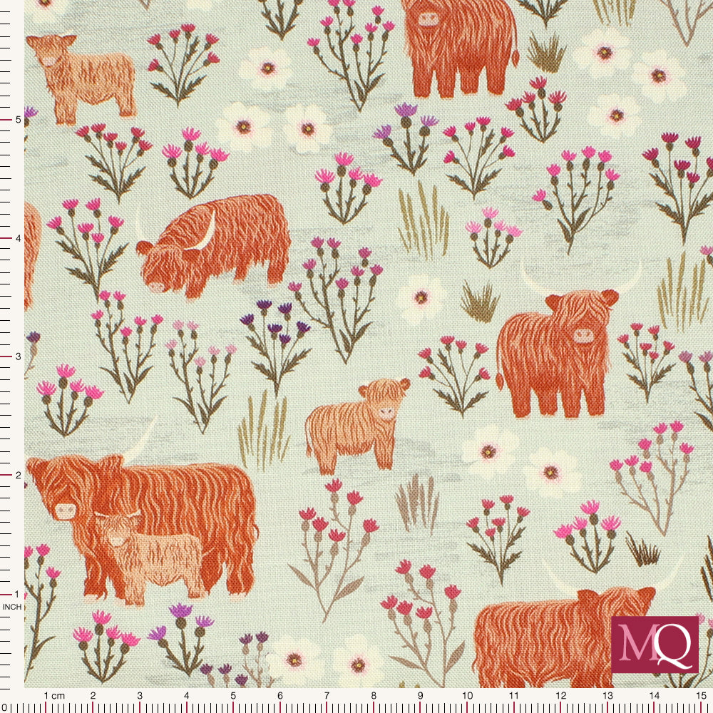 Celtic Summer by Lewis and Irene -  Summer Meadow -Highland on Breezy Blue