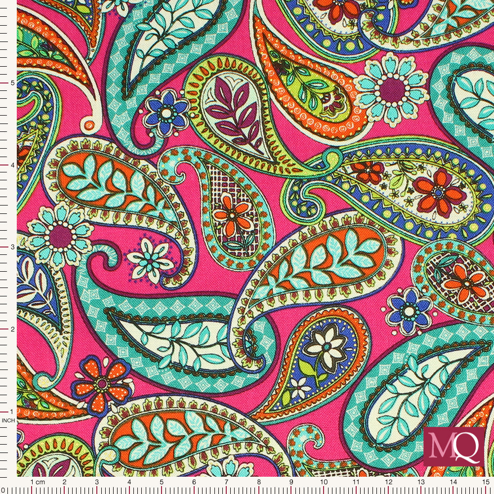 Return to Hope by Painted Sky Studio for Benartex -Paisley Pink  Reduced NOW £10m