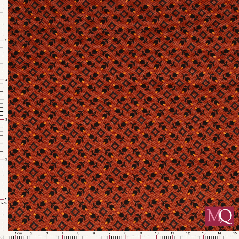 Nightfall by Andover Fabrics Bud Diamond Orange