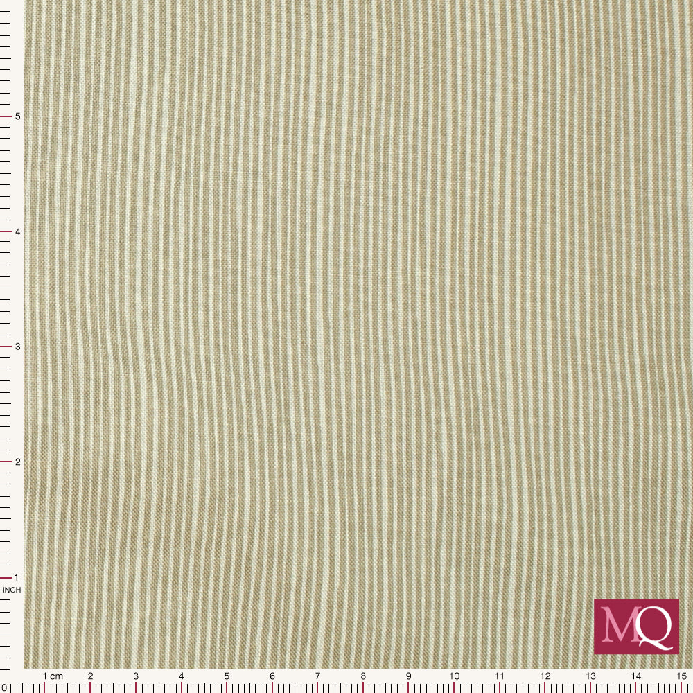 Quilters Basic from Stof Fabrics Grey/Beige Stripe Remnant