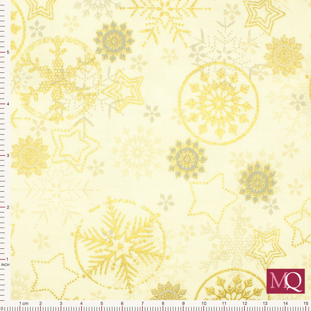 Frosty Snowflake by Stof - Gold Snowflake on off white