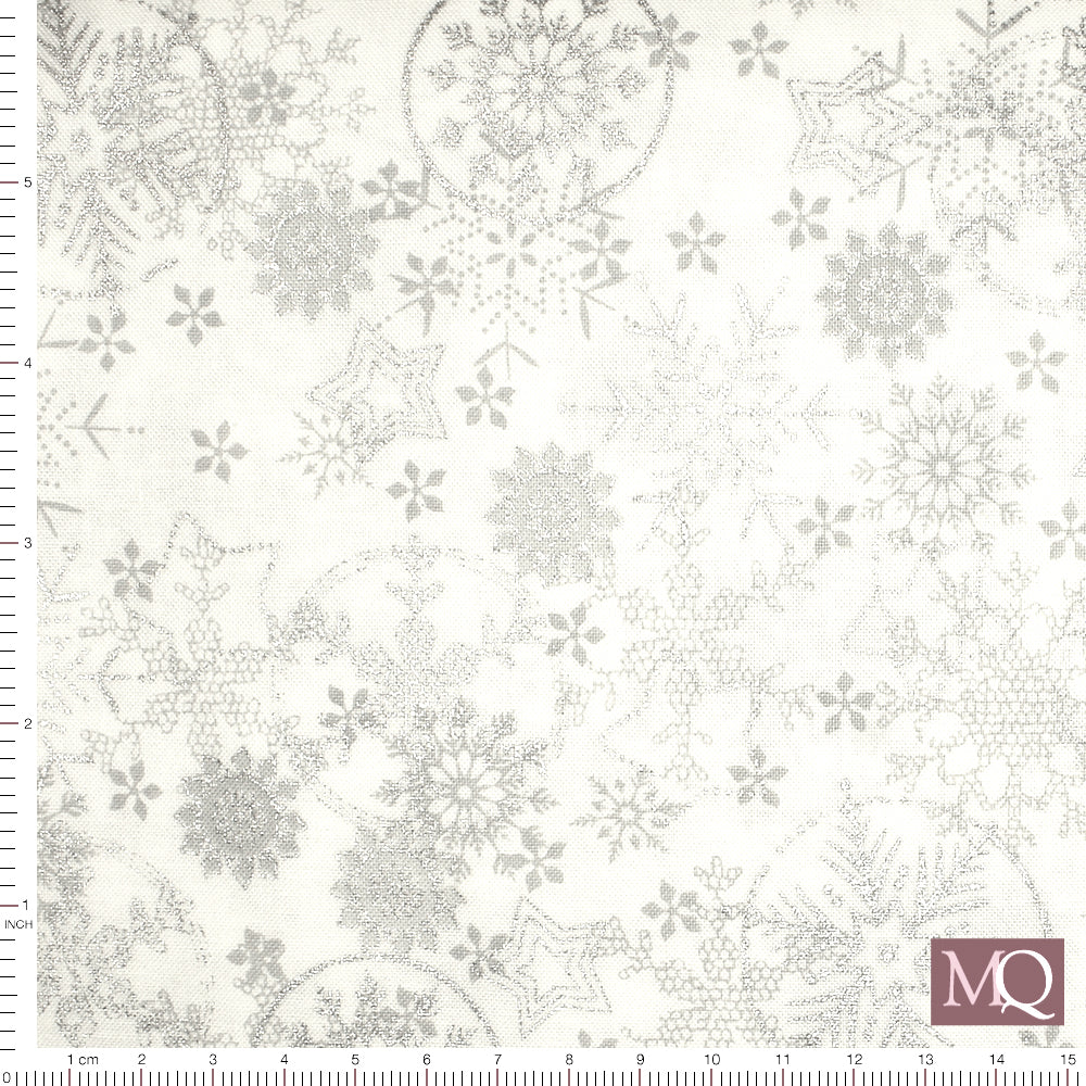 Frosty Snowflake by Stof - Silver on white