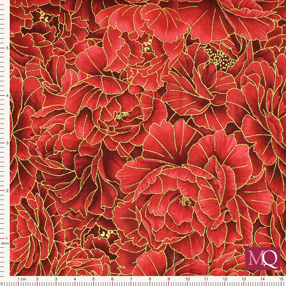 Kyoto Garden by Chong-A Hwang for Timeless Treasures - Asian Florals Red