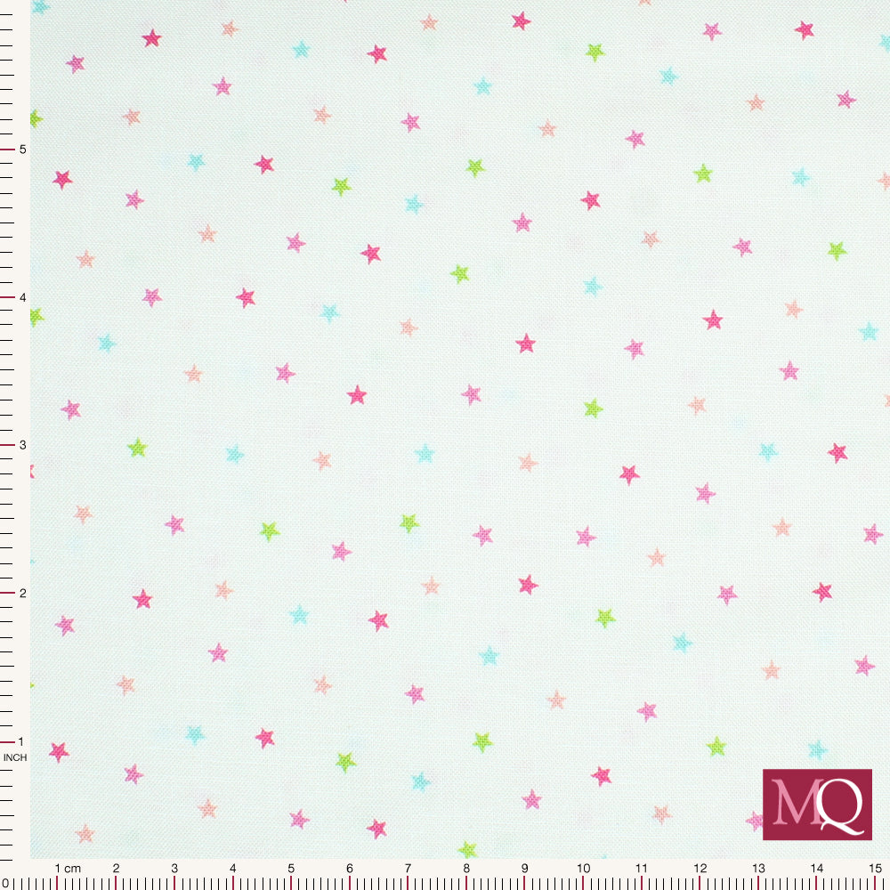 In the Jungle  Stars by Makower -  Pink on Cream