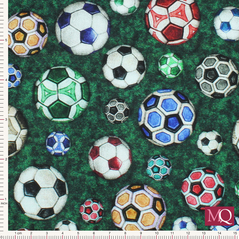 Just for Kicks by Dan Morris for  QT Fabrics - Footballs