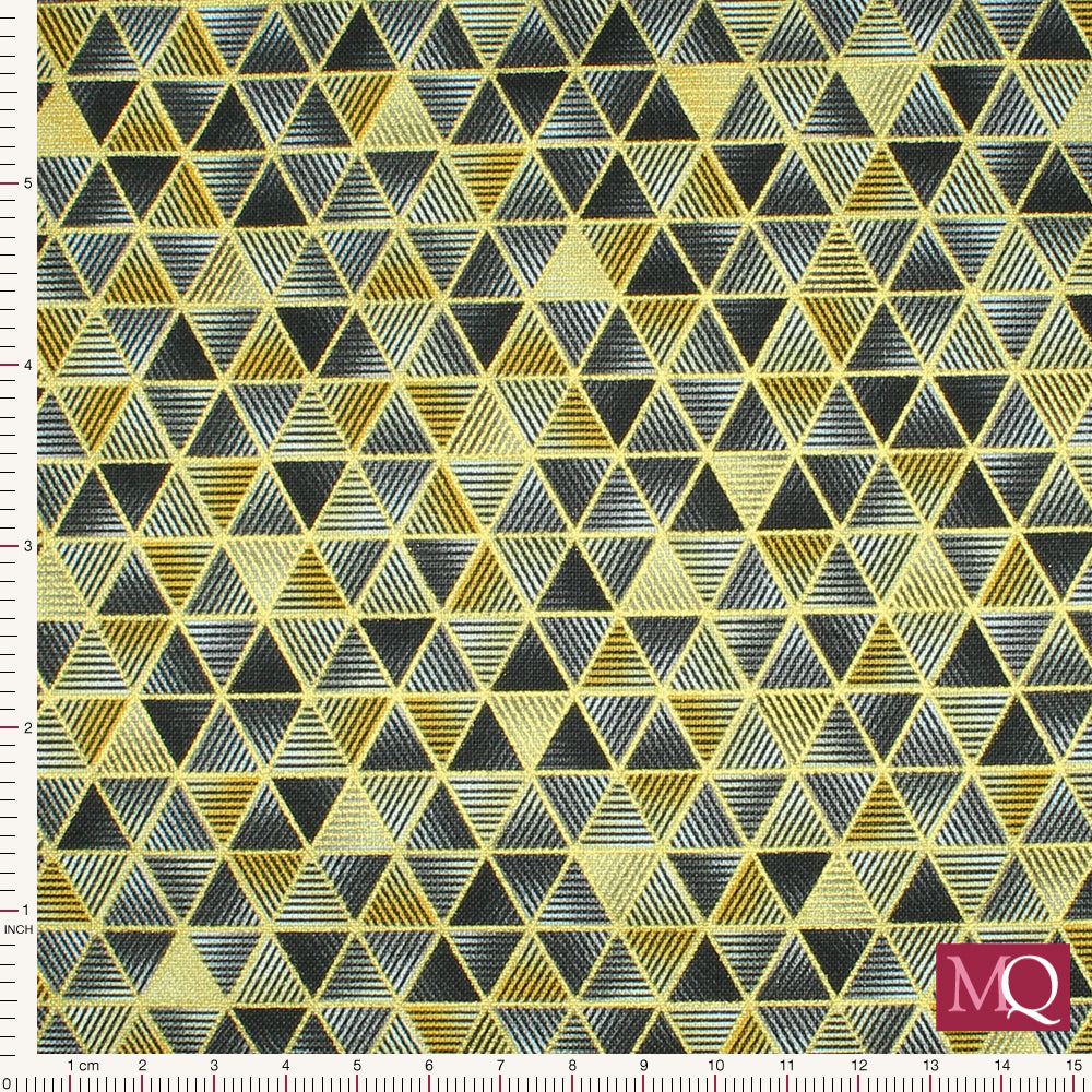 Ancient Beauty by  Robert Kaufman - Triangles - Metal  w/Metallic