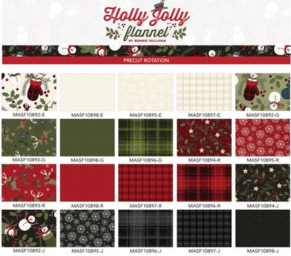 Jolly Holly Flannel -  Strip Bundle by Bonnie Sullivan for Maywood