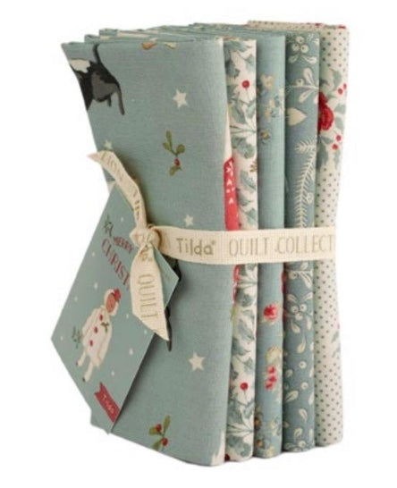 Fat Quarter Bundle - Tilda Merry Little Christmas - Duck Egg
