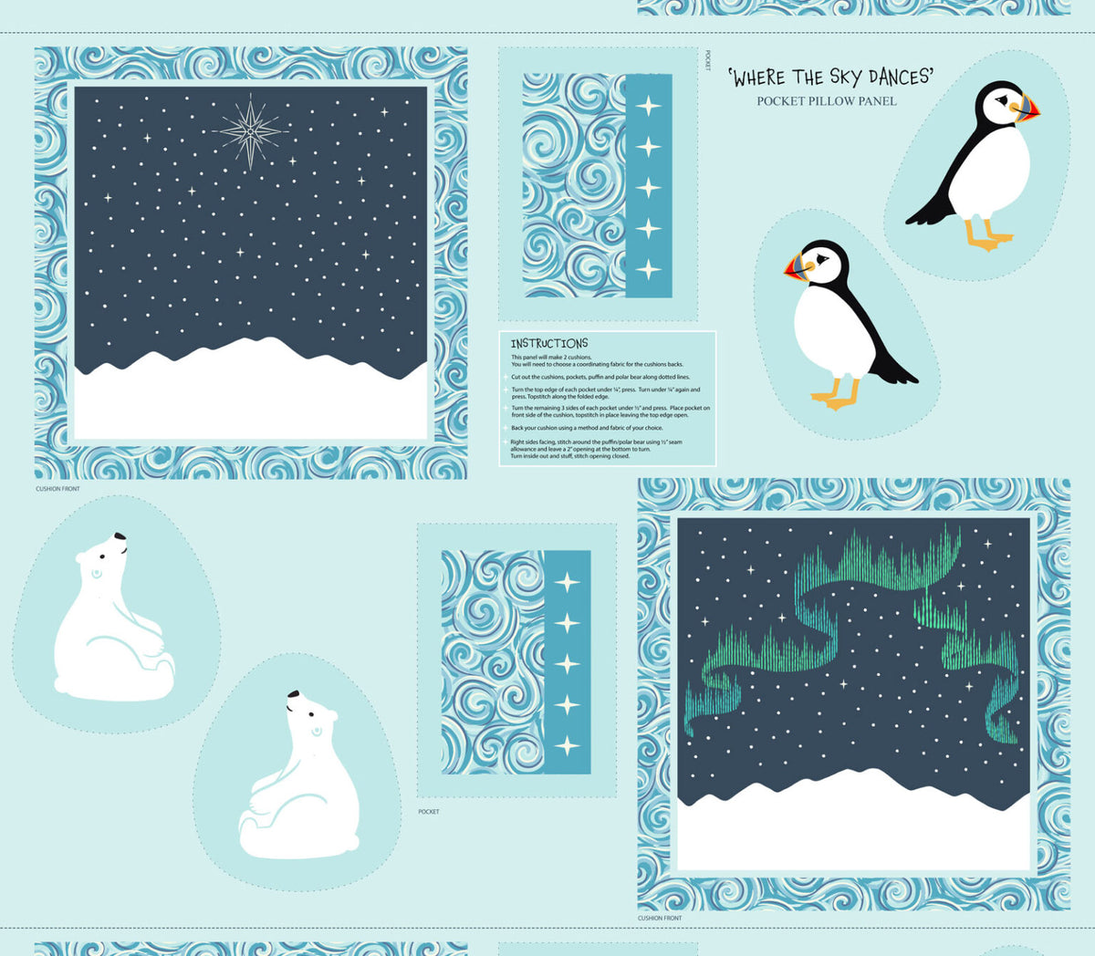 Cushion panel  - Where the Sky Dances - L68