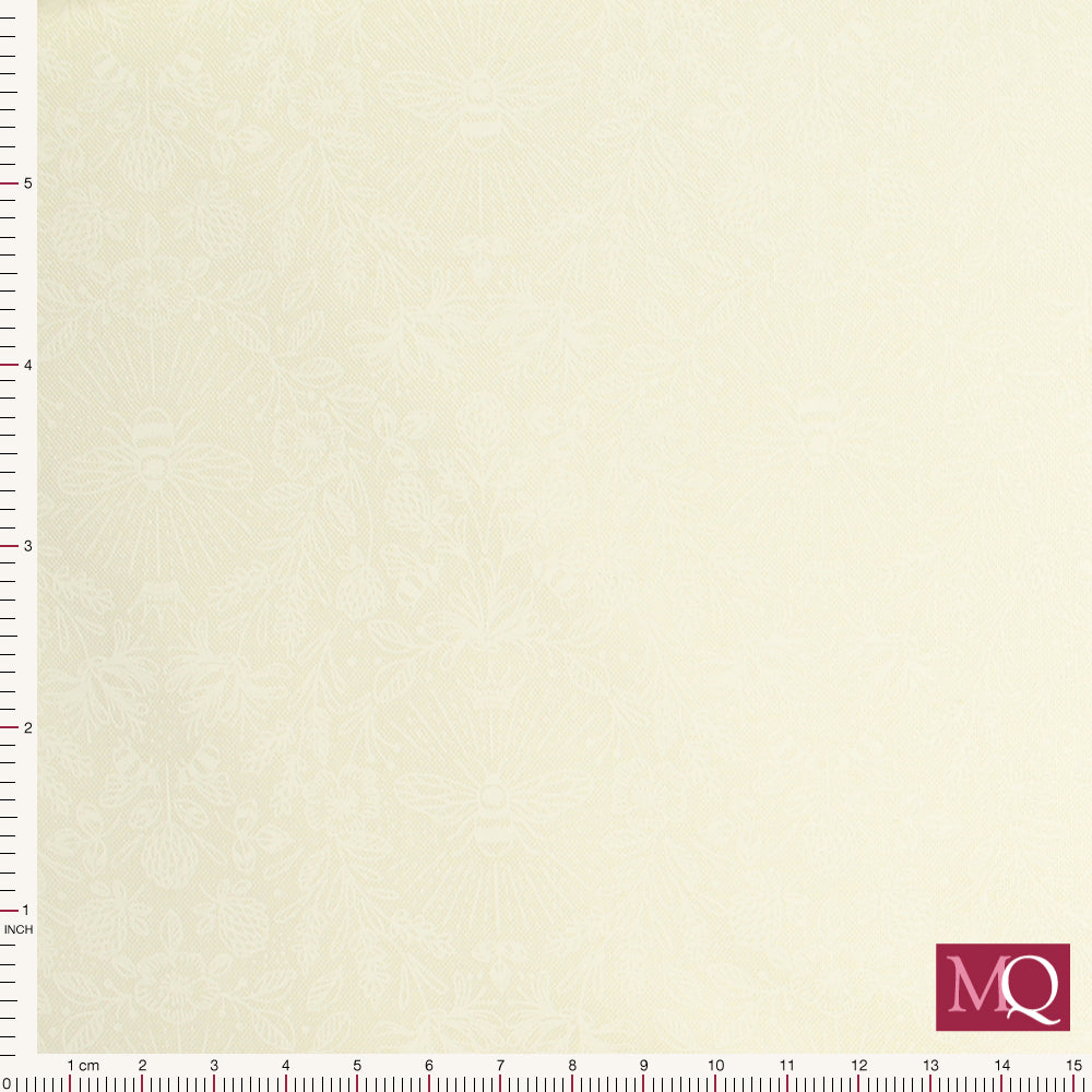 Cotton quilting fabric with tonal white on white design