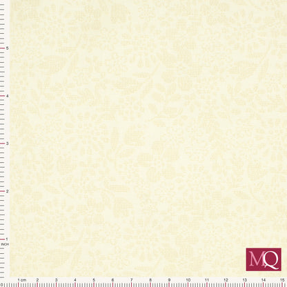 Cotton quilting fabric in tonal cream on cream with very subtle floral design