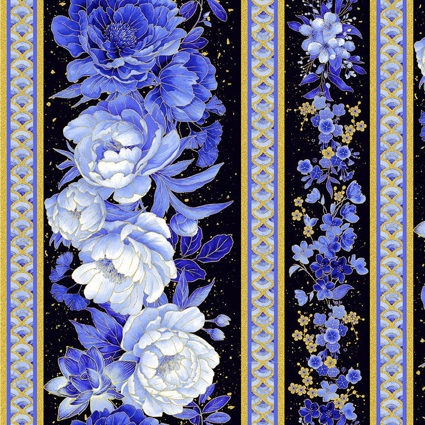 Moonlight  by Chong-a-Hwang for Timeless Treasures - Moonlight  Border Stripe