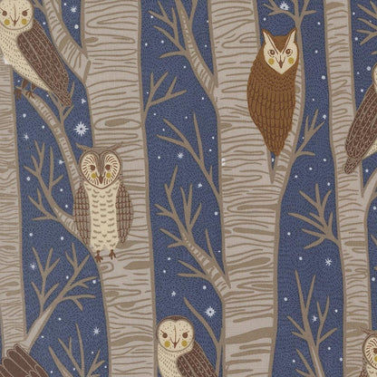 Night Owl by Gingiber for  Moda - Dusk - Blue Night Owl Trees