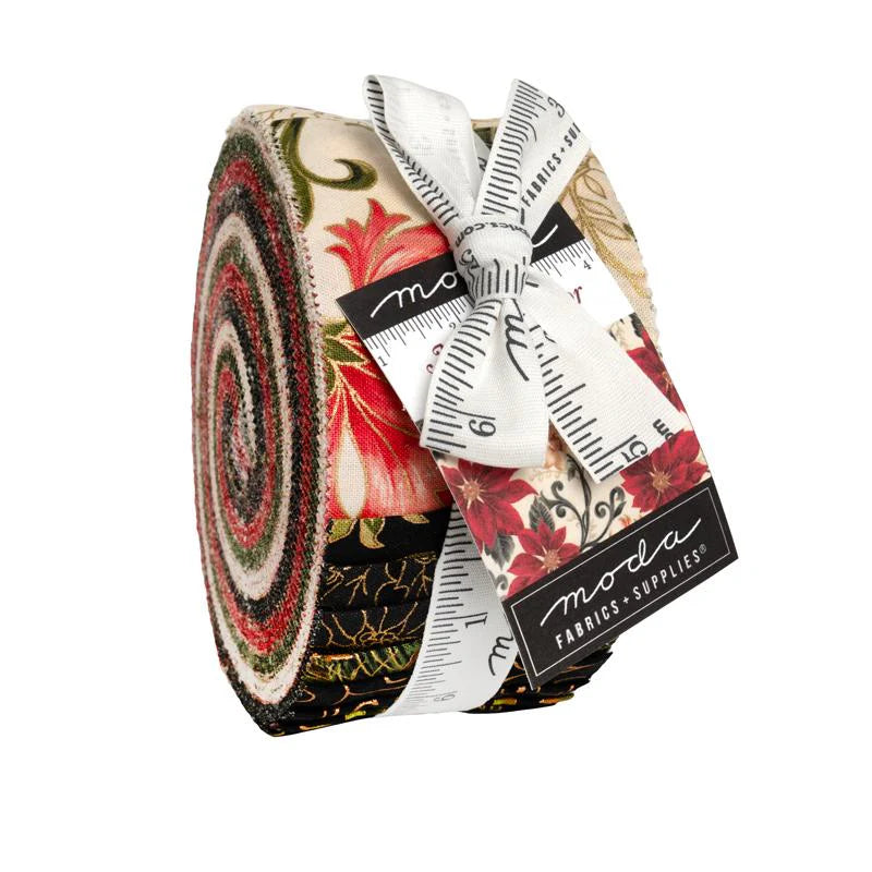 Merry Manor Metallic  Jelly Roll -by  Moda JR33860M