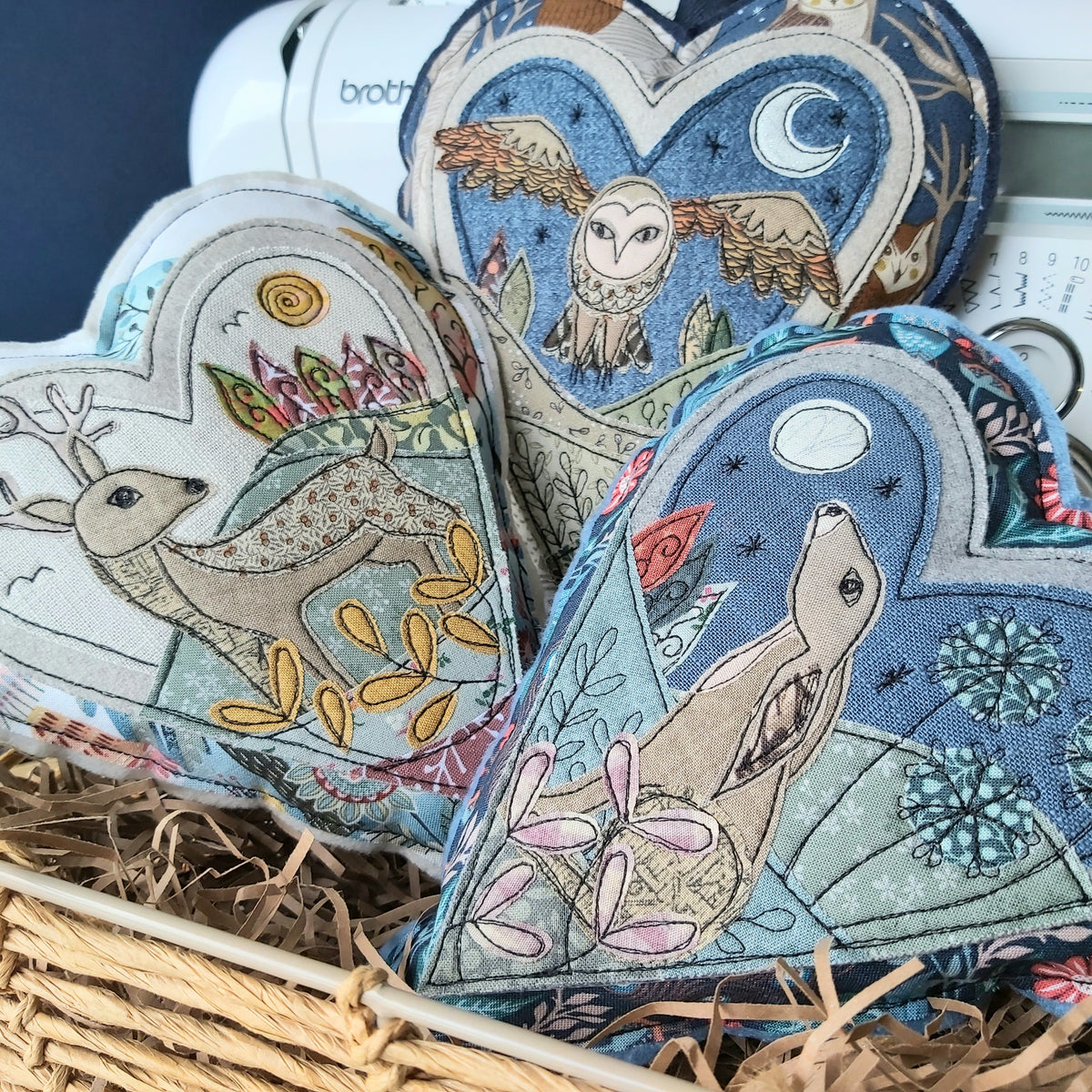 17/03/27 Freemotion Embroidery – Native Wildlife Textile Hearts - follow on workshop with Caroline Michelle 10.00 -4.00pm  Sewing machine needed