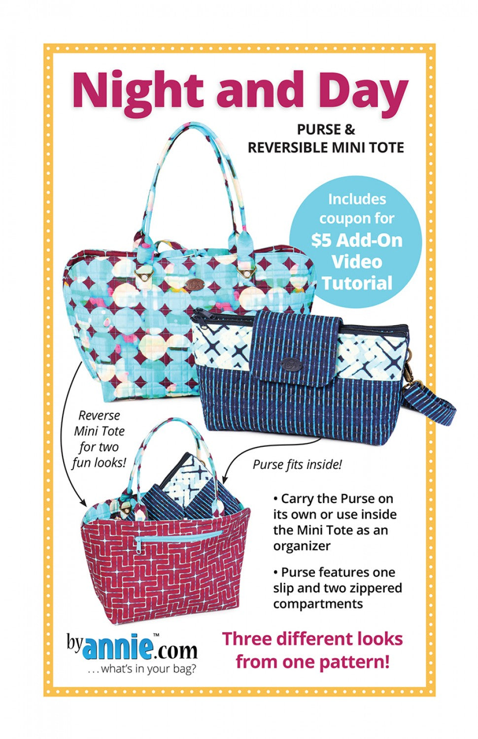 Night and Day - Purse and Reversible Mini Tote