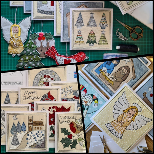 16/10/25 Christmas cards and Decorations. A  freemotion embroidery workshop with Caroline Michelle 10.00 -4.00pm