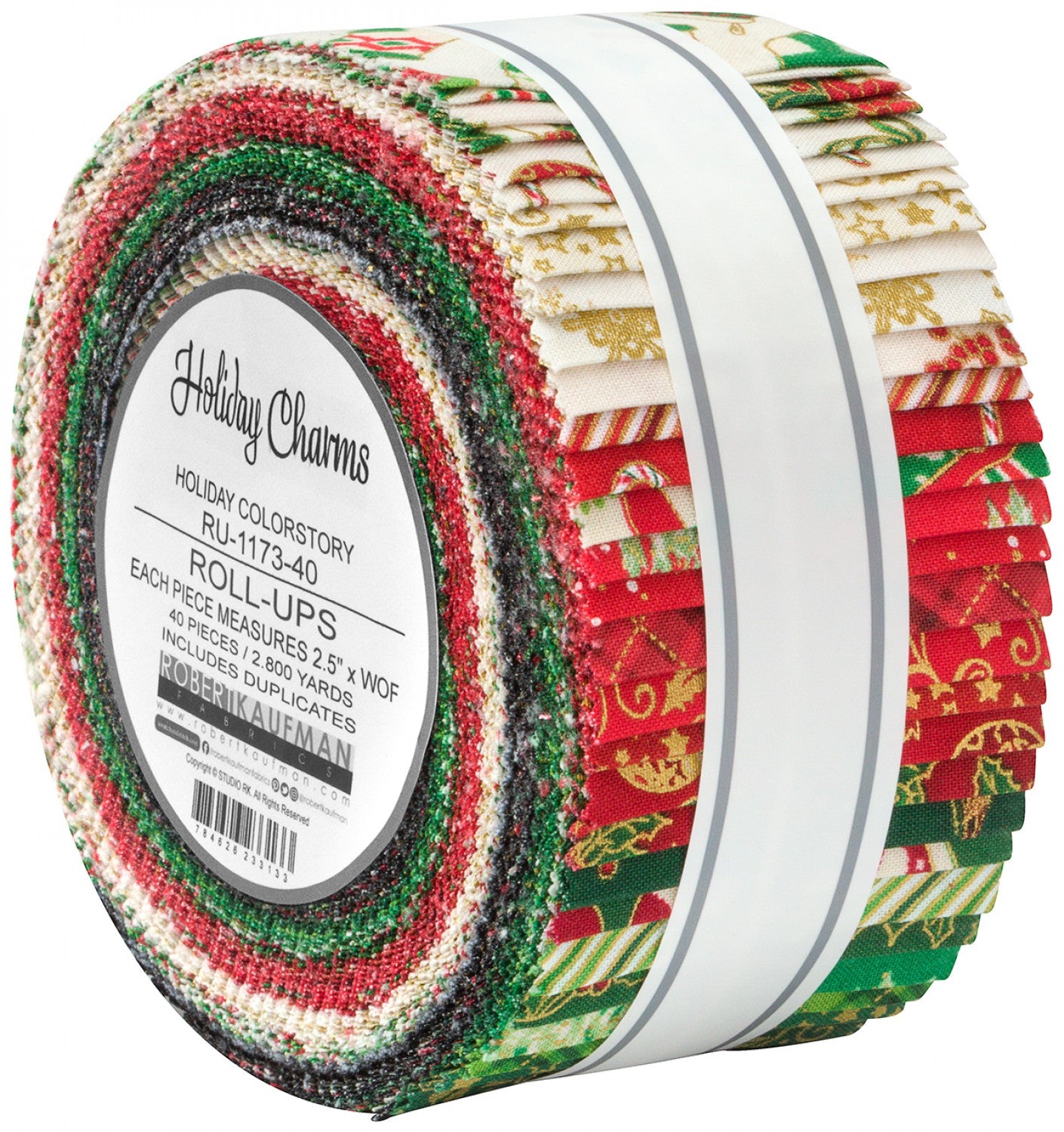 2.5" Roll-Up - Holiday Charms by Robert Kaufman Holiday Colorstory