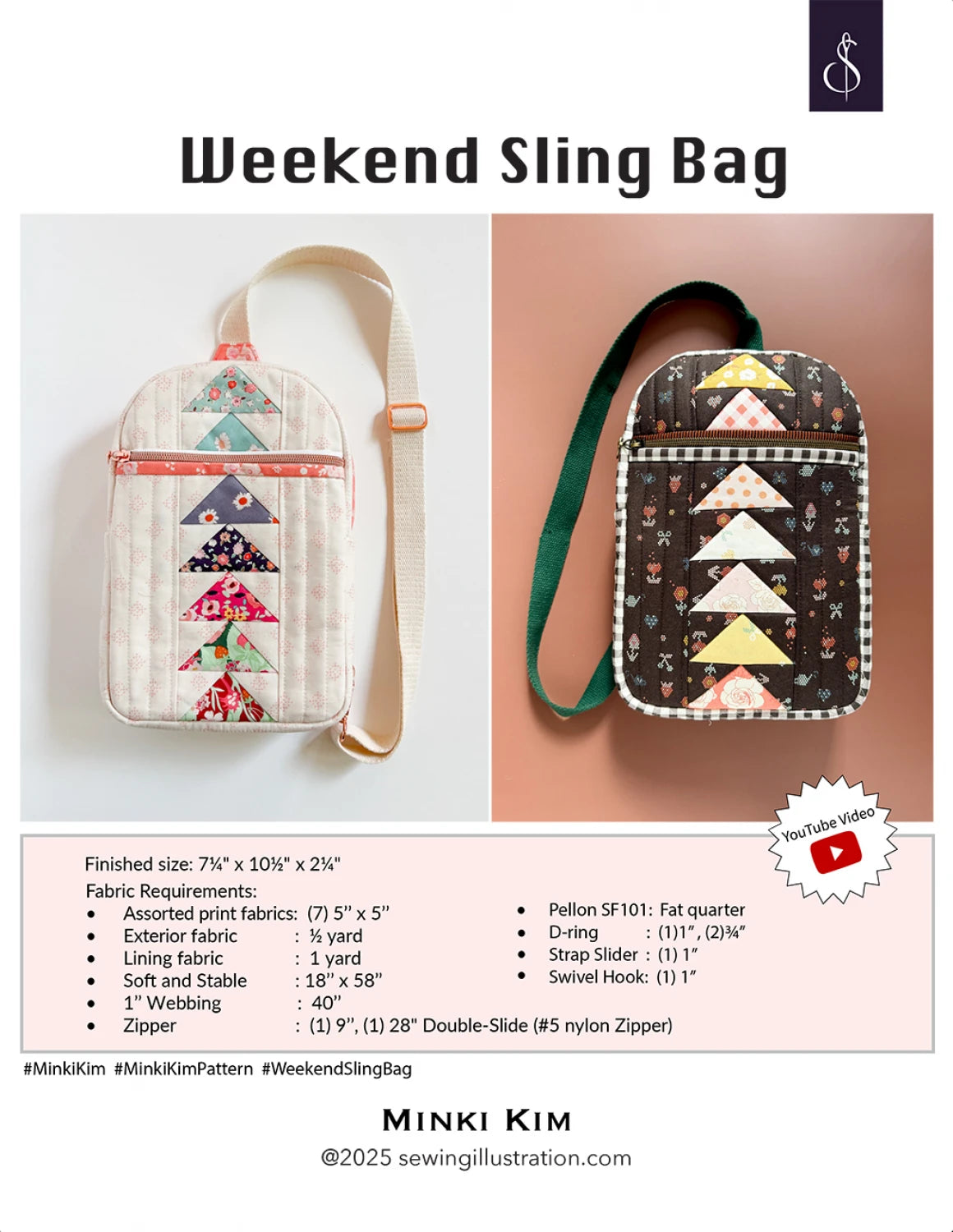 Weekend Sling Bag  Pattern by Minki Kim