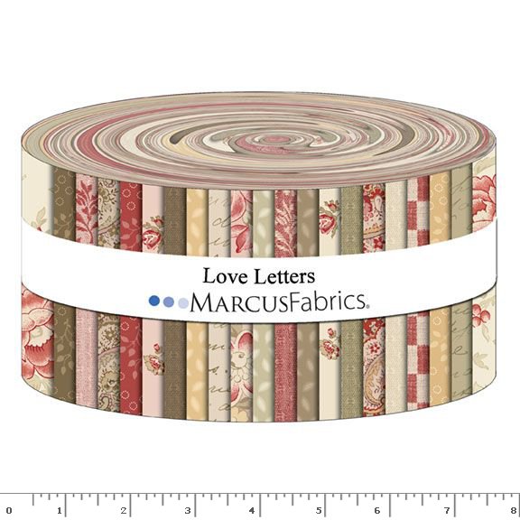 Love Letters  by Dawn heese for  Marcus Fabrics  -2-1/2in Strips