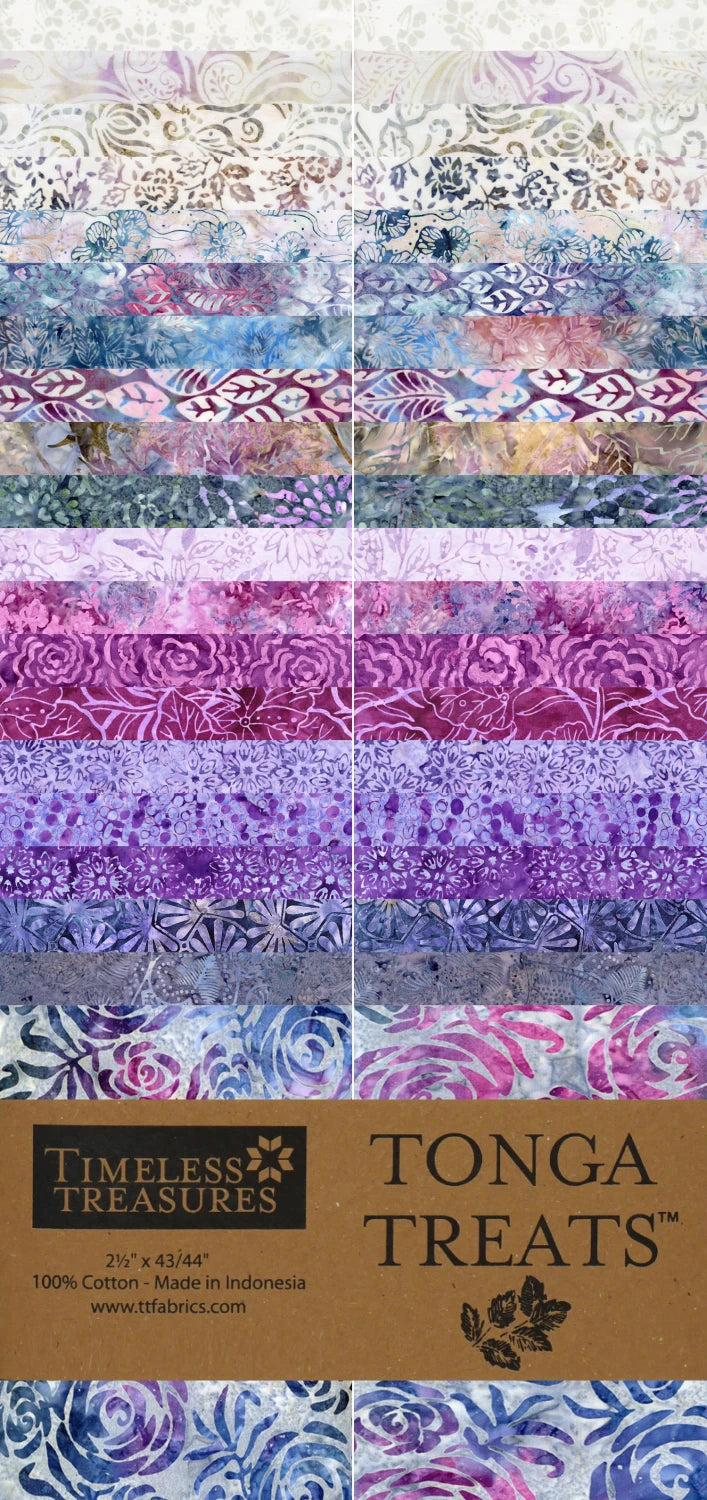 Tonga Treats - Treat Strip 40 - Plumberry from Timeless Treasures