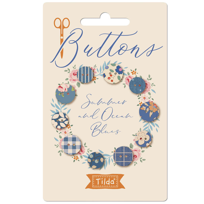 Creating Memories  Tilda Buttons - Summer and Ocean Blues